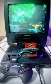 Sega Genesis Model 1 Video Game Console 1601 & Jurasic Park game Tested & Works!