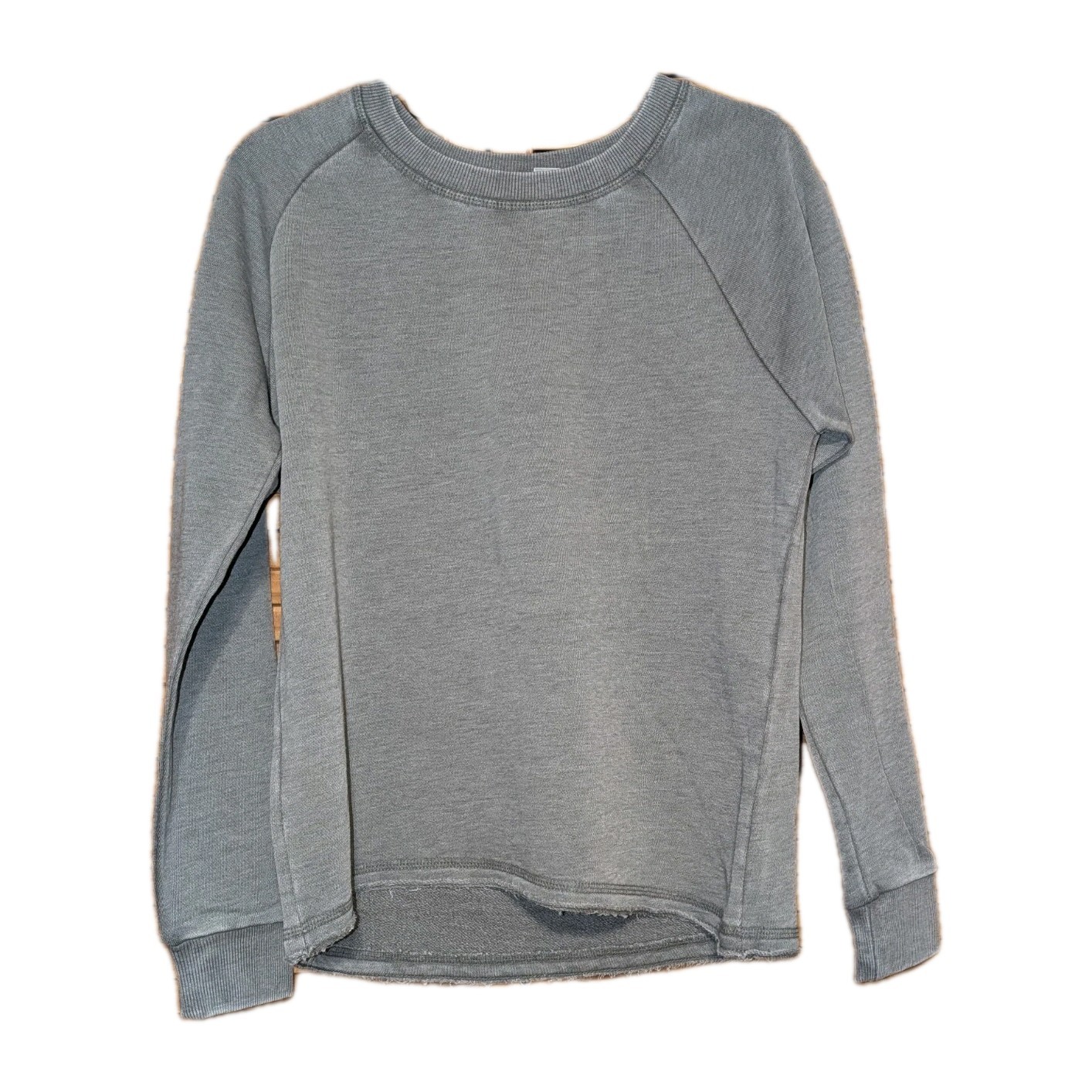 Eco Gray Distressed Pullover Sweatshirt Womens Size M