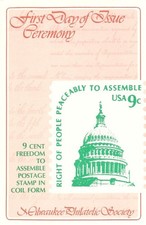 #1616 First Day Ceremony Program 9c Freedom to Assemble w/FDC