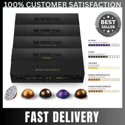 NESPRESSO VERTUO Auswahl an Espresso und Double Espresso, 50 Kaffeekapseln