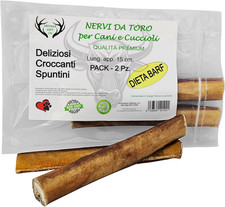 Nervo Di Bue per Cani: Masticativi Naturali a Lunga Durata - 2 Un. (60 G, Nervi 