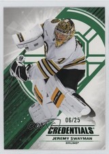 2024-25 Upper Deck Credentials Green 6/25 Jeremy Swayman #1