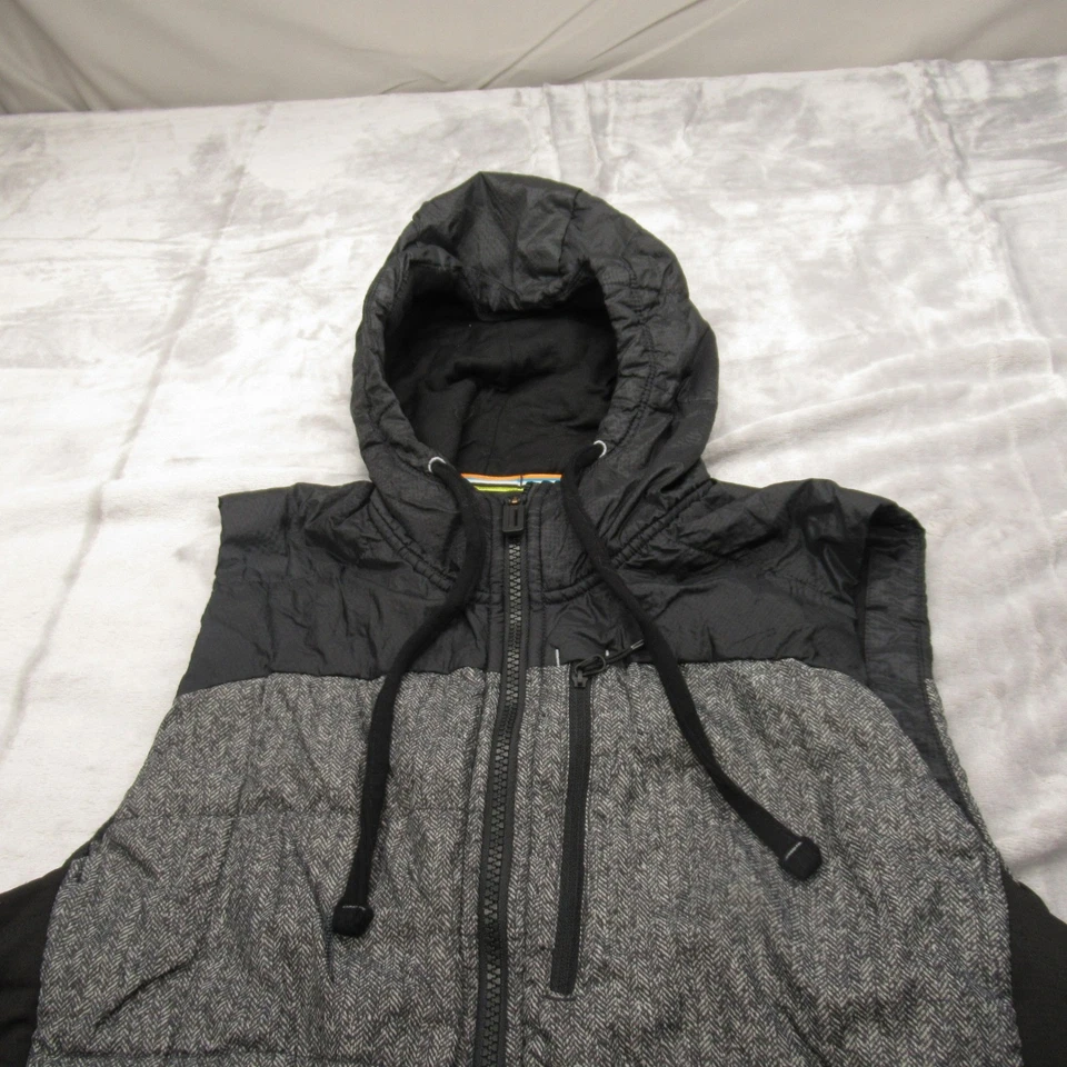 Smartwool Vest Mens Medium Black Hooded Insulated Full Zip Wool Blend Puffer - Image 3 of 4
