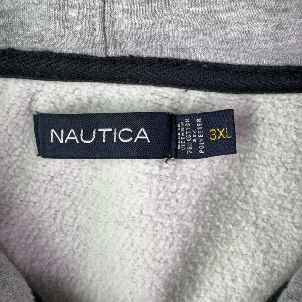 Nautica Jacket Mens 3XL Gray Black Full Zip Fleece Lined Colorblock Mock Neck - Image 3 of 4