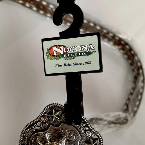Nocona Western Boys Belt Youth Leather Embossed Floral Brown N4436208 Size 28 - Picture 3 of 6