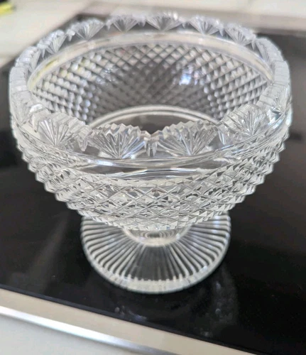 Antique Irish Tipperary Waterford Glass Cut Crystal Bowl Georgian Centerpiece