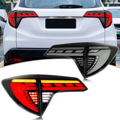 LED Tail Lights for Honda HR-V HRV 2016-2022 Vezel Black Rear Lamps Assembly