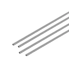 304 Stainless Steel Round Tubing 4mm OD 0.2mm Wall Thickness 250mm Length 4 Pcs