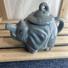 Novelty Elephant Teapot , Grey / Blue In Colour, Good Condition.