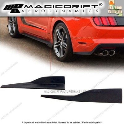 Universal Fit 29'' Long 2.5'' Tall Black Side Skirt Rocker Splitters Winglet Wings