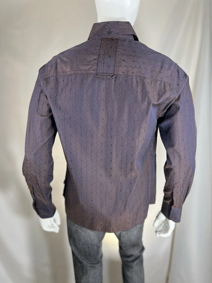 Vintage English Laundry Maroon Gentleman’s Shirt Eye Turning Design Size Small - Image 2 of 4