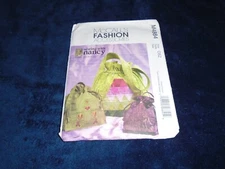 McCall's Fashion Accessories M4884 Sewing with Nancy Drawstring Bags Uncut 2005
