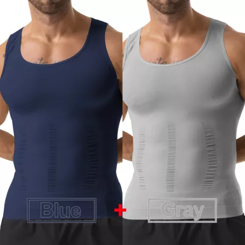 Herren Body Shaper Schlankmacher Shirt Kompression Weste Slim Shapewear Tank Top Girgle - Bild 35 von 46