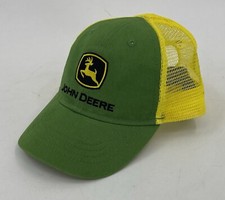 John Deere Logo Mesh Back Green Yellow Toddler Trucker Baseball Cap Hat NWOT