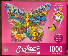 UNIQUE Butterfly Shaped Puzzle 1000 pieces w/ 3 special shaped pieces New in Box