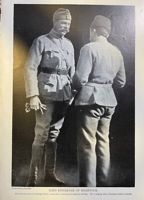 1901 Vintage Magazine Illustration Lord Kitchener of Khartoum