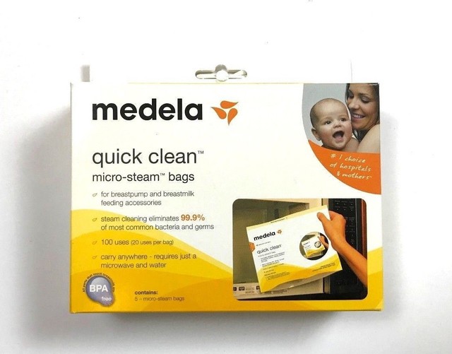Medela Quick Clean MicroSteam Bags 5ct Sterilizing NIB sealed Made in USA eBay
