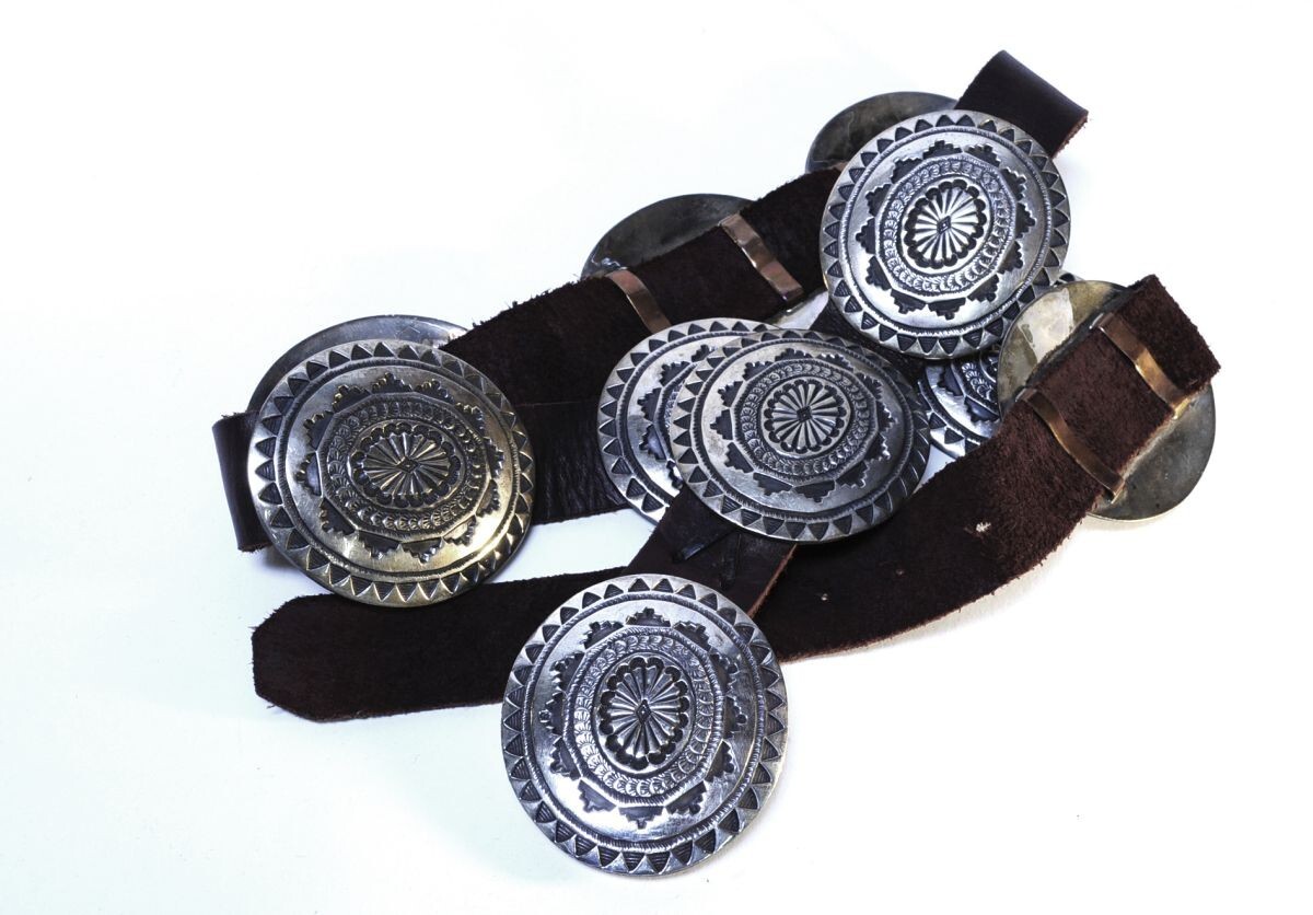 vintage sterling silver concho link Native American belt by Leonard Maloney Leonard Maloney Navajo Ring – The Gordon Collection main image 2