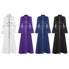 Women Loose Fit Clergy Maxi Dress Minister Choir Robe Flared A-line Dress