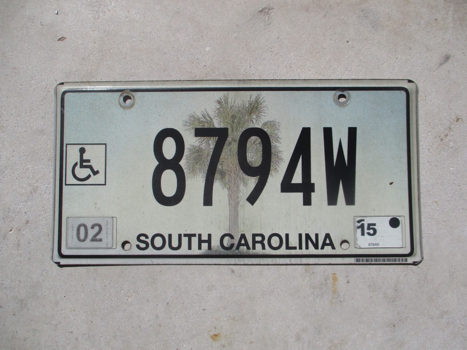 South Carolina 2015 Wheelchair license plate 8794W eBay