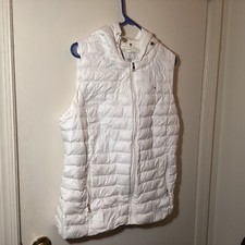 Tommy Hilfiger kids white quilted vest with hood