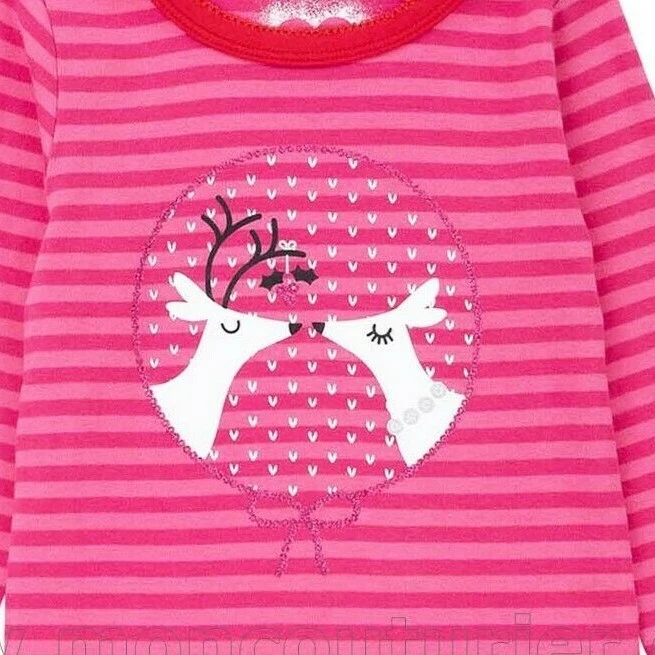 Conjunto de pijama de algodón suave rosa Deux par Deux para niñas Foto 2 de 3