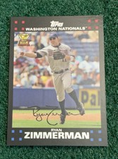 RYAN ZIMMERMAN - 2007 TOPPS ALL STAR ROOKIE CARD # 600 - WASHINGTON NATIONALS. rookie card picture