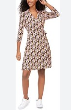 Tommy Hilfiger Wrap Dress Pink/Multicolor Floral Print 3/4 Sleeve Size XXL NWT