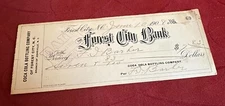 Coca-Cola 1908 Forest City NC Bottling Co. Cancelled Check Paper