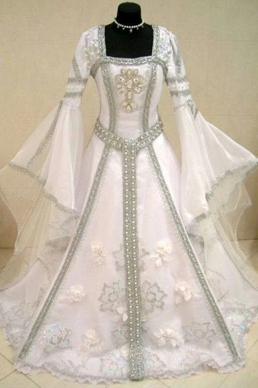 Viktorianisches Schwarzweiss-Hochzeitskleid Gotisches Puffärmel Organza Country - Bild 2 von 4