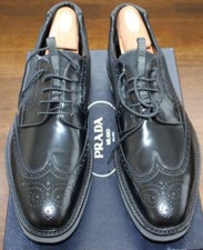 Men's Prada Black Spazzolato + Nylo Platform Shoe Sz 11.5 US / 10.5 UK MSRP $980