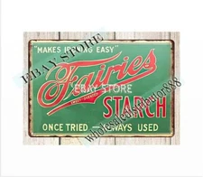 Early Fairies Starch ads metal tin sign nostalgic inspirational decor