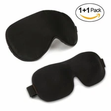 Whalek Natural Silk 3D Contoured Eye Mask Super Soft Sleep Eye shade Pack of 2