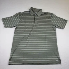 C9 Champion Shirt Mens Medium M Gray White Striped Golf Polo Duo Dry