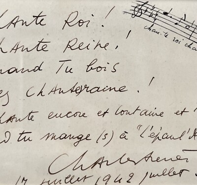Charles Trenet improvises a song for the restaurant L'Épaule de Mouton