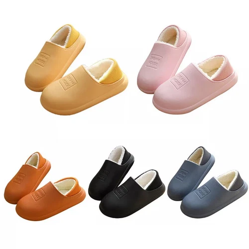 Ladies Mens Waterproof Slippers Furry Lined Spring Garden Warm Clogs Shoes Mules - Picture 7 of 21