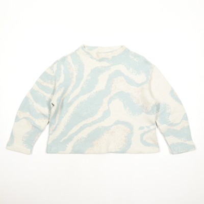 SLEEPING ON SNOW Anthropologie Sweater Womens Small abstract blue white pattern