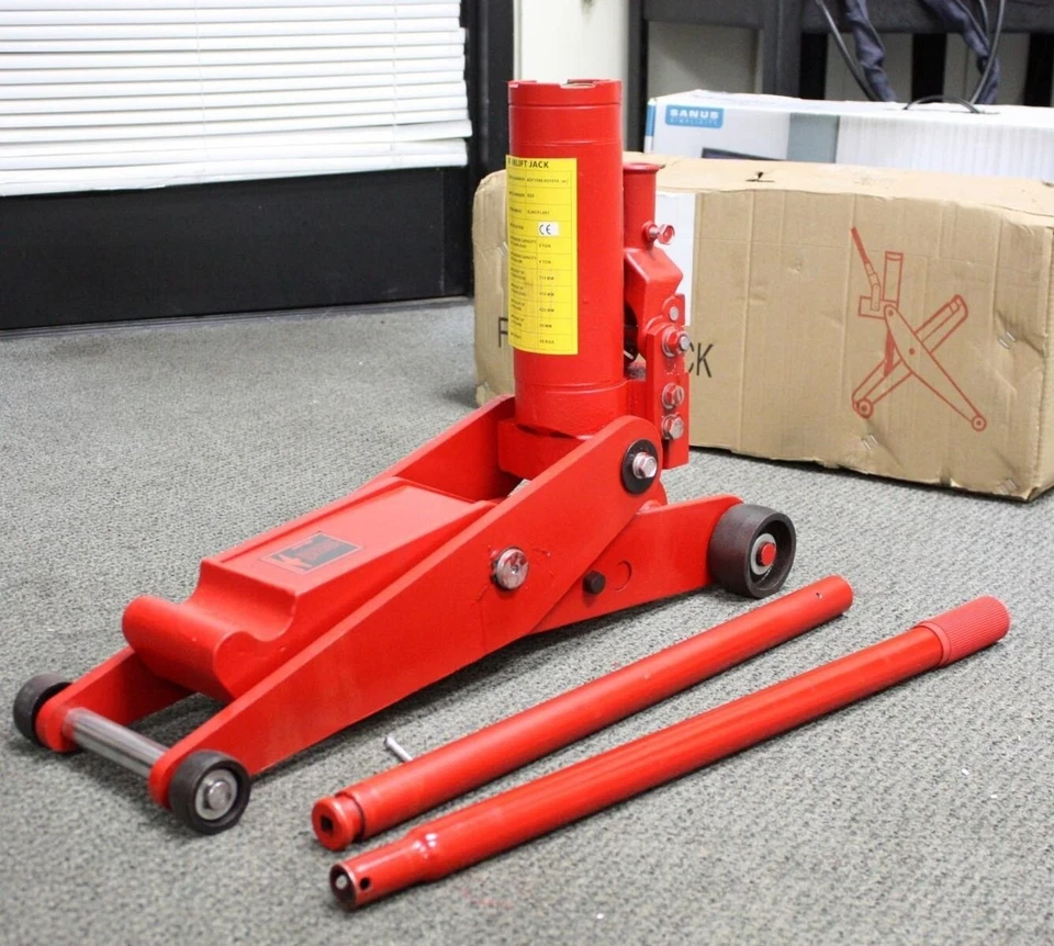 Gato elevador hidráulico de 5 toneladas doble posición camión tractor tijera elevador gato nuevo Foto 3 de 4