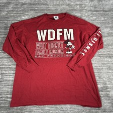 Vintage Disney World Family Museum Red Long Sleeve T Shirt XL Made In USA