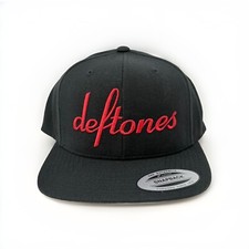 Deftones Embroidered Script Logo Snapback Hat Wool nu-metal alternative alt rock