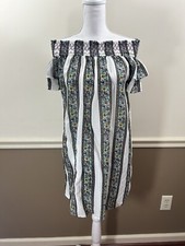 Altar'd State Women's Dress Size SMALL Off Shoulder Floral Boho Moroccan