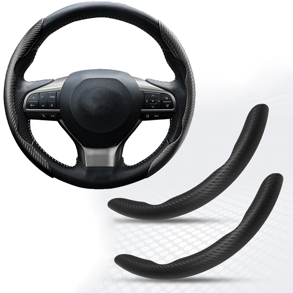 2X For Nissan Carbon Fiber Car Steering Wheel Booster Cover Non-Slip Accessories - Image 2 of 4
