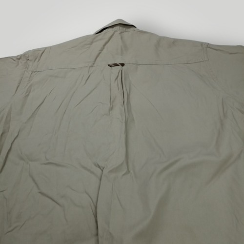 Camisa de algodón Wrangler para hombre talla L caqui beige abotonada pesca safari exterior - Imagen 7 de 10