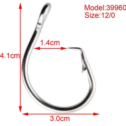 25pcs Tuna Circle Hook stainless steel Fishhook Big Game sea Fishing Hook 39960D - Picture 10 of 19