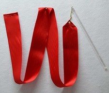 Child Red Streamer w 12" Rod 52" x 2.5" - Christian Worship Dance