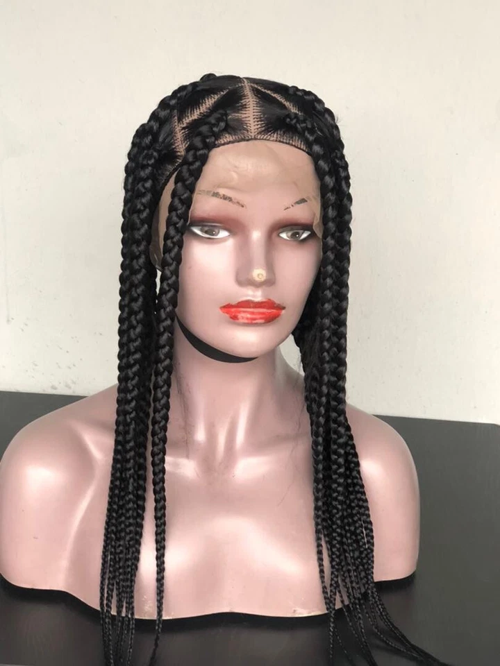 Peluca trenzada, peluca triangular jumbo. Longitud es de 20 pulgadas de largo... Listo para enviar Foto 3 de 4