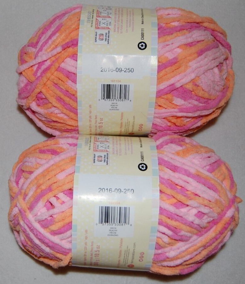 Same Dye Lot of 2 (a total weight of 21 oz) Bernat Baby Blanket Yarn