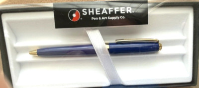 NIB SHEAFFER PRELUDE Dark Blue Ballpoint Pen - Blk Ink - 22k Gold Trim N2980851