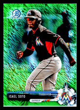 2017 Bowman Chrome Prospects Green Shimmer Refractors #BCP129 Isael Soto /99