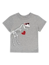 Way to Celebrate Toddler Boys' Valentine's Day T-Rex Heart Tee Grey Size 12 M